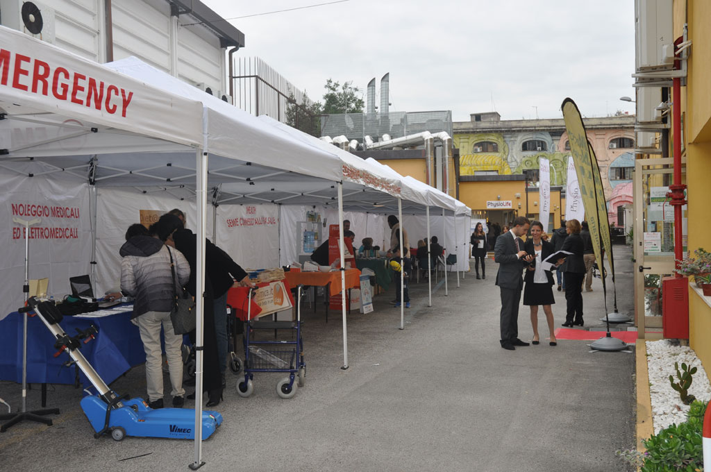 Visione d’insieme degli stand